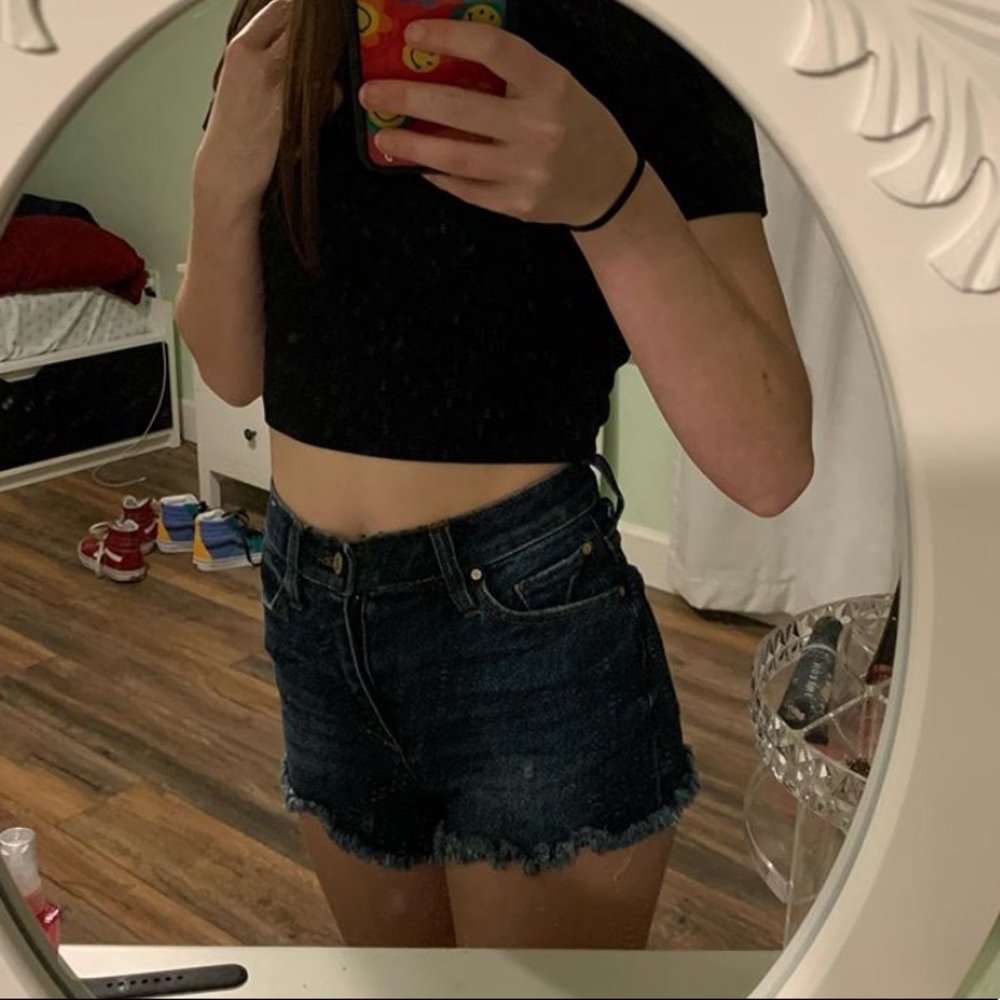 blue jean shorts